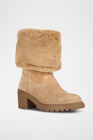 Bottines fourrées en nubuck Damiana - Beige