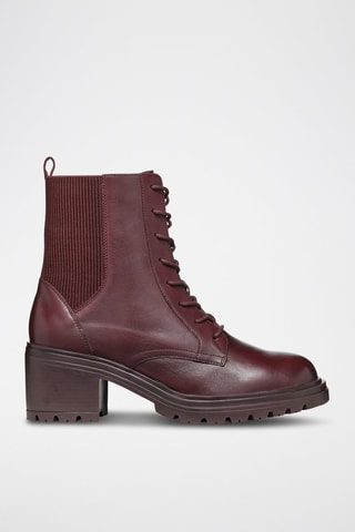 Bottines fourrées en cuir Damiana - Bordeaux