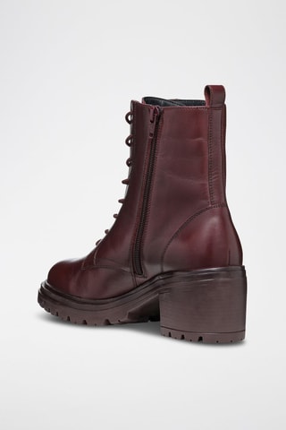 Bottines fourrées en cuir Damiana - Bordeaux