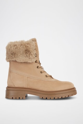 Bottines fourrées en nubuck Iridea - Beige