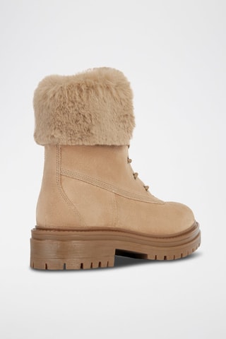 Bottines fourrées en nubuck Iridea - Beige