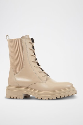 Bottines en cuir nappa Iridea N - Beige