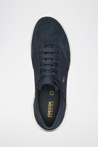 Baskets en cuir de veau nubuck Nebula - Bleu marine