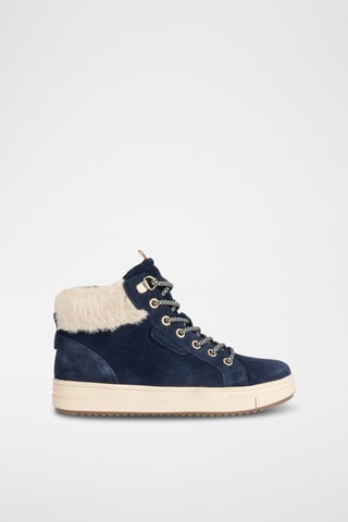 Baskets montantes en nubuck Rebecca - Bleu marine