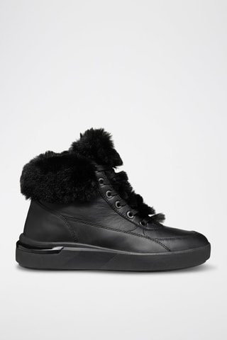 Baskets fourrées en cuir de veau Dalyla - Noir