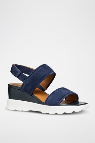 Sandales à talons compensées en nubuck Spherica Ec6 - Bleu