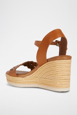 Sandales à talons compensées en cuir Ponza  - Marron