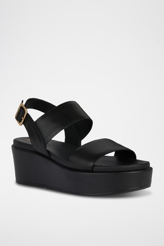 Sandales à talons compensées en cuir Xan2.2S  - Noir