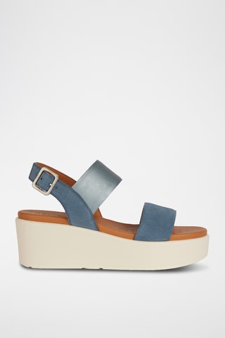 Sandales compensées en nubuck Xan2.2S - Bleu