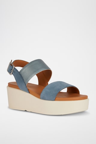 Sandales compensées en nubuck Xan2.2S - Bleu