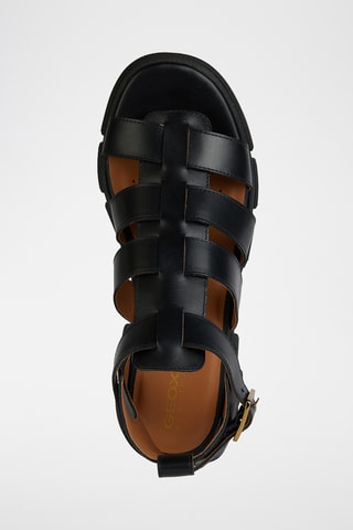 Sandales montantes en cuir Lisbona  - Noir