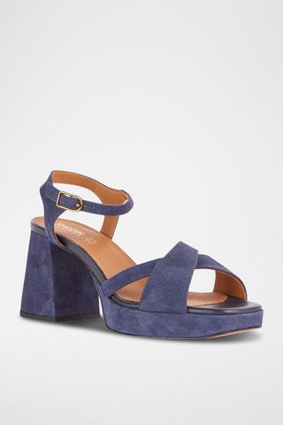 Sandales à talons plateformes en nubuck Soledea  - Bleu