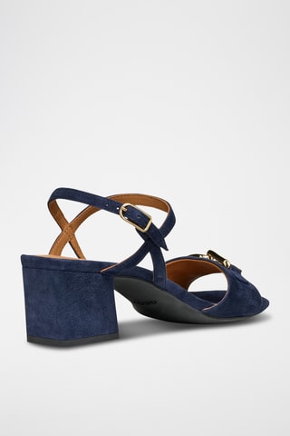 Sandales à talons en nubuck New Eraklia 50 - Bleu