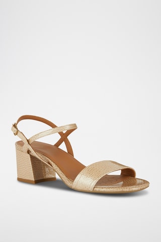 Sandales à talons en cuir New Eraklia 50  - Beige