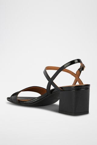 Sandales à talons vernies en cuir New Eraklia 50  - Noir