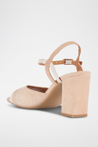 Sandales à talons en cuir New Eraklia 80  - Nude