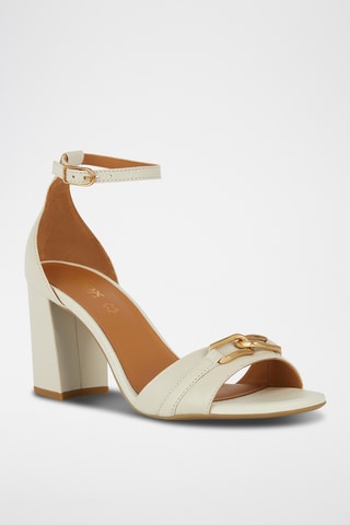 Sandales à talons en cuir New Eraklia 80 - Beige