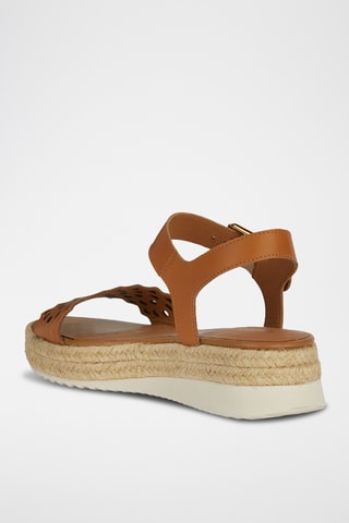 Sandales à talons compensées en cuir Eolie  - Marron