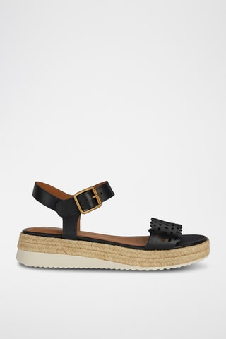 Sandales à talons plateformes en cuir Eolie  - Noir