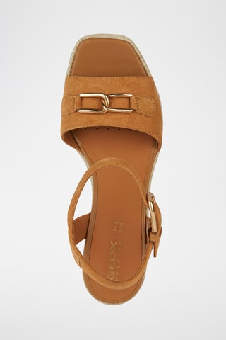 Sandales à talons compensées en nubuck Panarea  - Camel