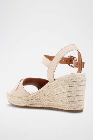 Sandales à talons compensées en cuir Panarea  - Beige