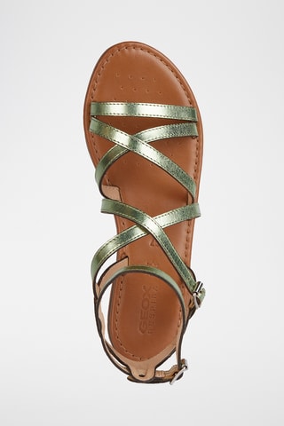 Sandales en cuir Sozy - Vert métallisé