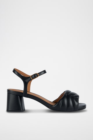 Sandales à talons en cuir Genziana - Noir