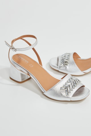Sandales à talons en cuir Genziana - Argenté