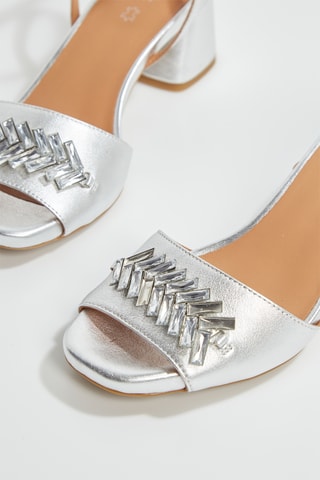 Sandales à talons en cuir Genziana - Argenté