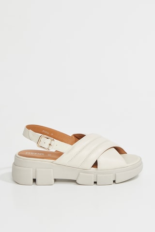 Sandales plateformes en cuir Lisbona  - Beige