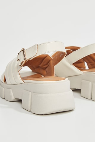 Sandales plateformes en cuir Lisbona  - Beige