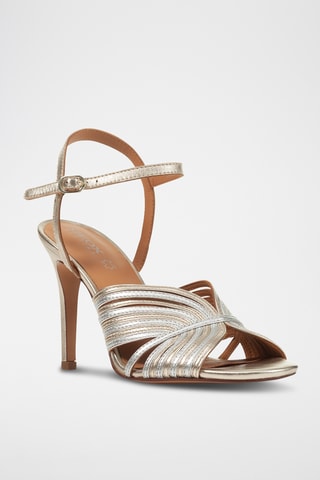 Sandales à talons en cuir Zaffiria  - Argenté et doré