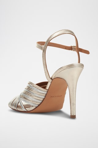 Sandales à talons en cuir Zaffiria  - Argenté et doré