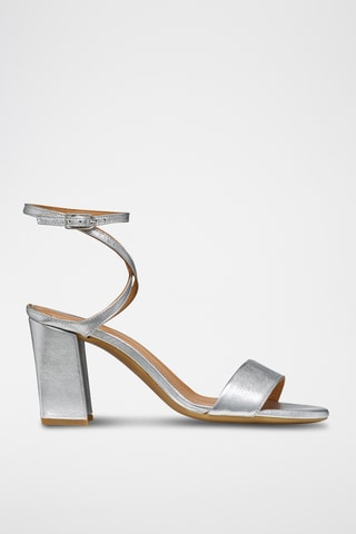 Sandales à talons en cuir New Eraklia 80 - Argenté