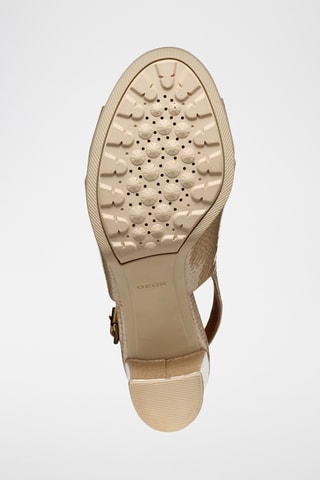 Sandales à talons plateformes en cuir Walk Pleasure 85S  - Beige