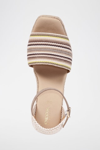 Sandales compensées en cuir Oleandra - Taupe et beige