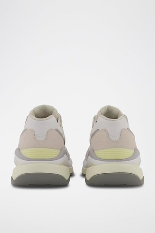 Sneakers plateformes en nubuck W5740 - Blanc et gris