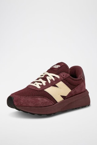 Baskets en cuir U370 - Beige et rouge