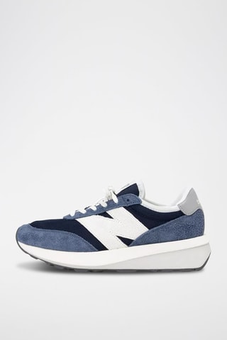 Baskets en cuir U370 - Blanc, bleu et gris