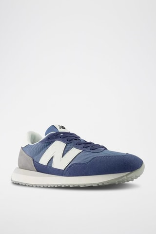 Baskets en nubuck 237 - Blanc, bleu et gris