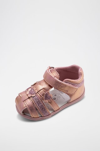 Leren Sandalen Roze en Goudkleurig