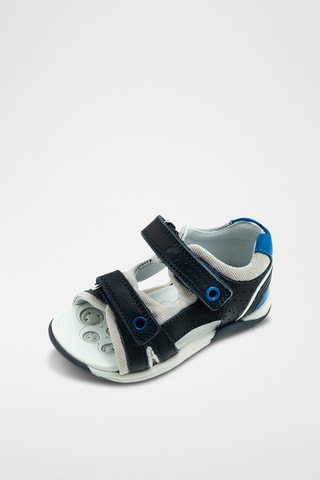 Leren Sandalen Marineblauw en Wit