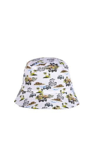 Dubbelzijdig Bobhoedje - Wit en Kaki