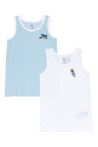 2 Hemden - Wit en Hemelsblauw