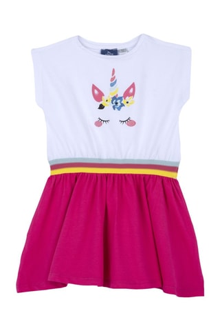 Jurk - Wit en Fuchsia