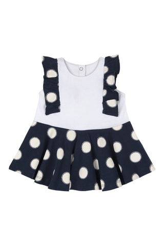 Jurk Wit en Marineblauw