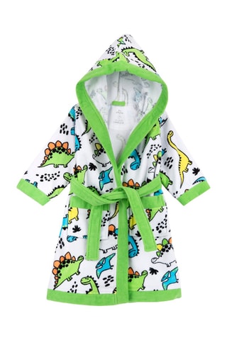 Badjas met Capuchon - Wit en Lichtgroen