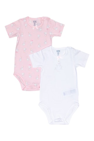 2 Rompertjes - Roze en Wit