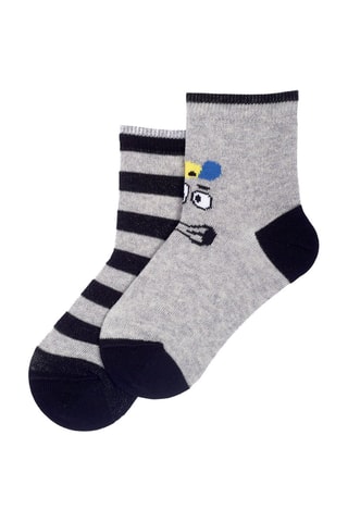 2 Paar Sokken - Gemêleerd Grijs