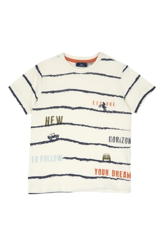 T-shirt - Wit en Marineblauw